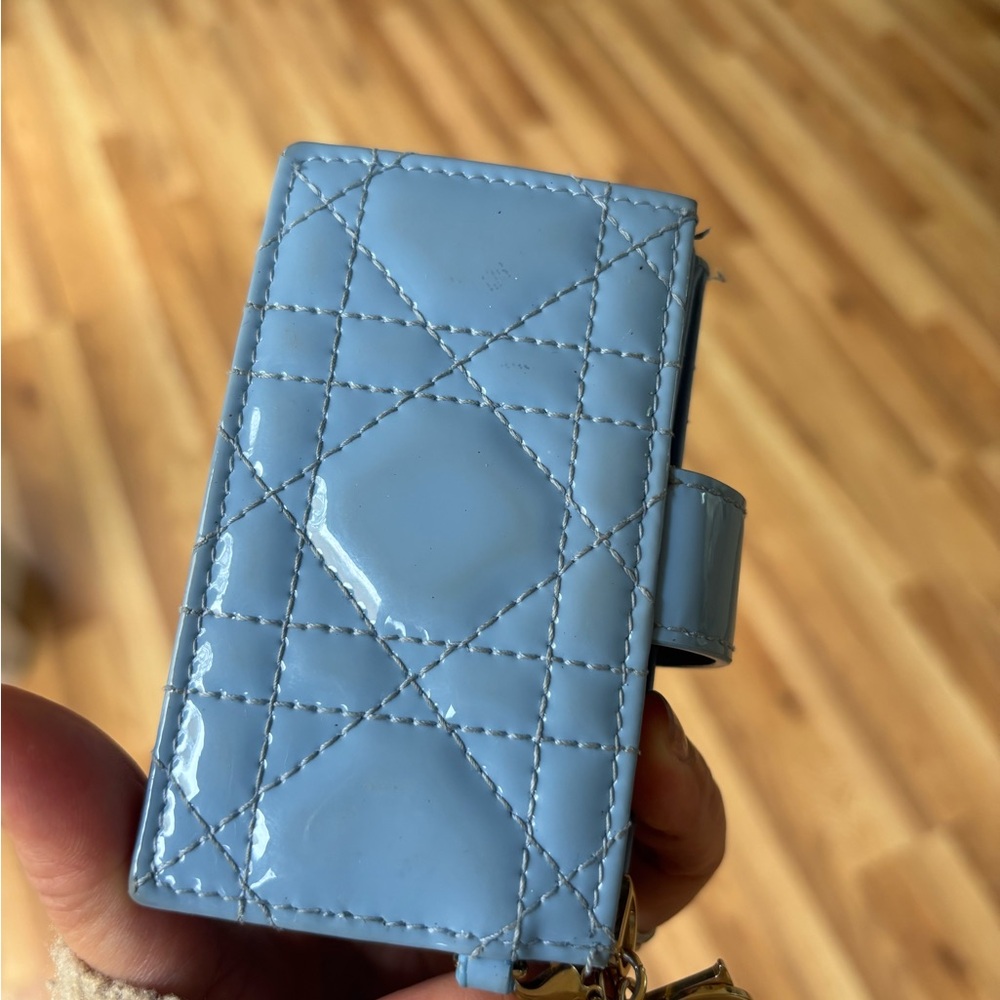 Dior Blue Quilted Card Holder - Picture 4 of 8